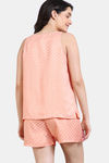 Zivame Checkered Sheen Woven Shorts Set - Pink Sand — thumbnail 4